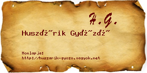 Huszárik Győző névjegykártya